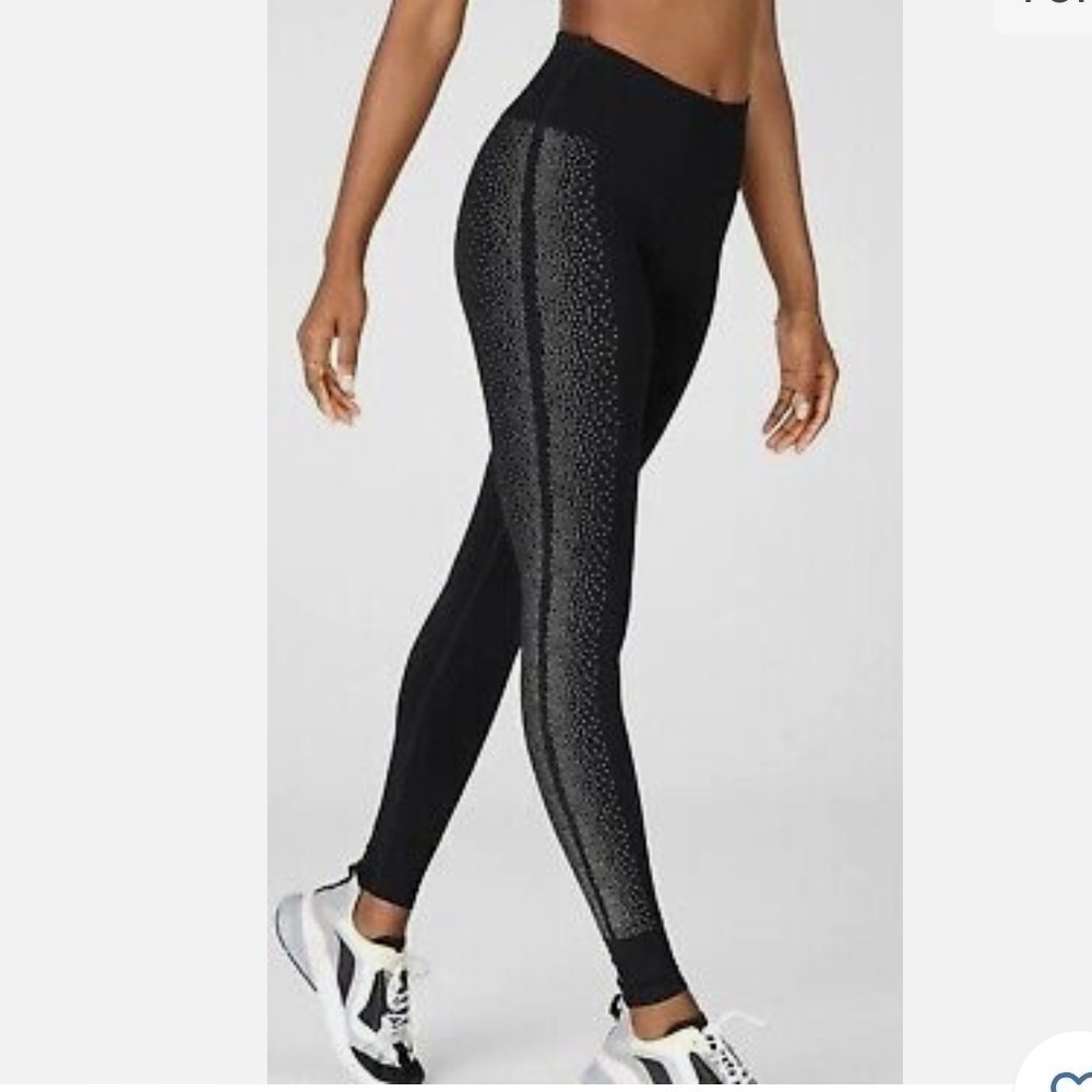 Fabletics High-Waisted Sculptknit Reflective Gym Black Leggings Womens XS